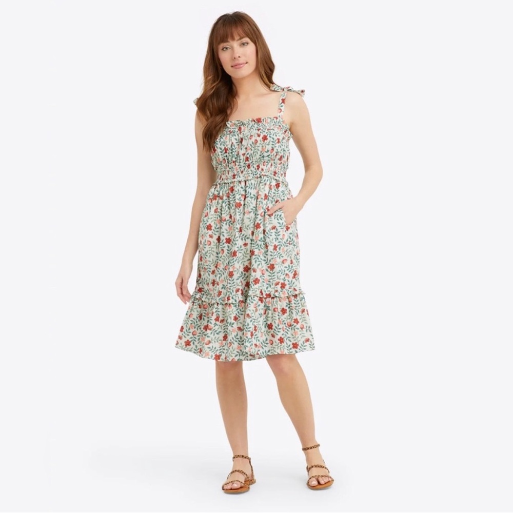 Taylor Smocked Dress by Draper James in Strawberry Fields New with Tags